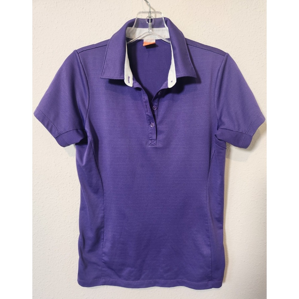 Puma Sport Golf Leisure Polo Women's Short Sleeve Purple Medium Embroidered Logo